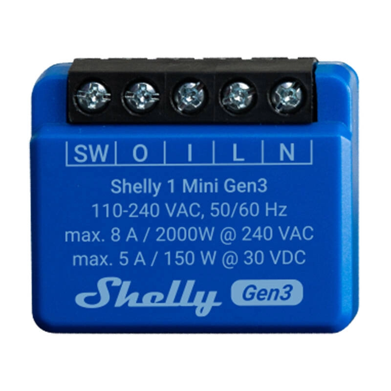 Levně Shelly 1 Mini Gen3 spínací modul 1x 8A (WiFi, Bluetooth) SHELLY-1-Mini-Gen3