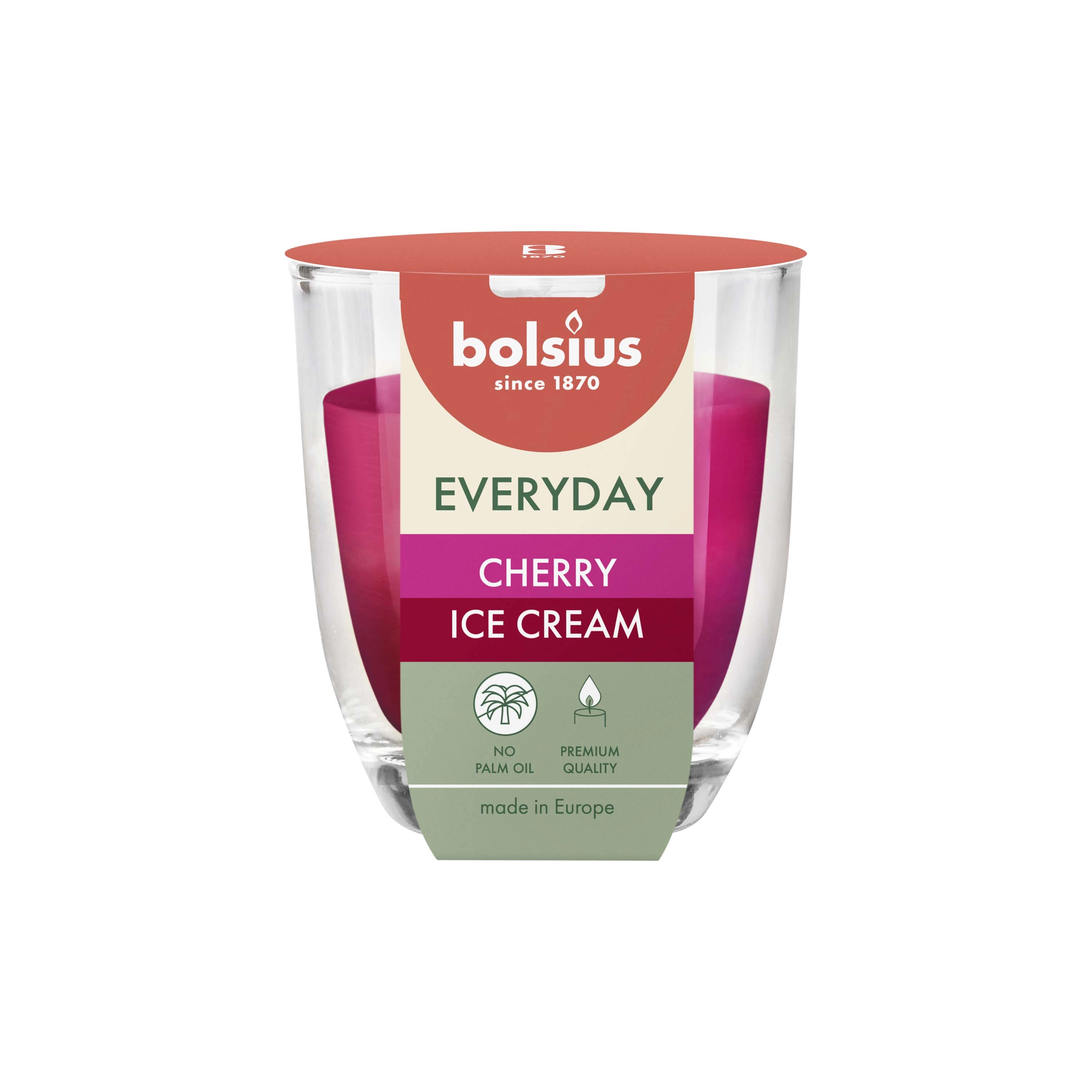 Levně Bolsius Everyday Duotone Cherry Ice cream 70 x 80 mm