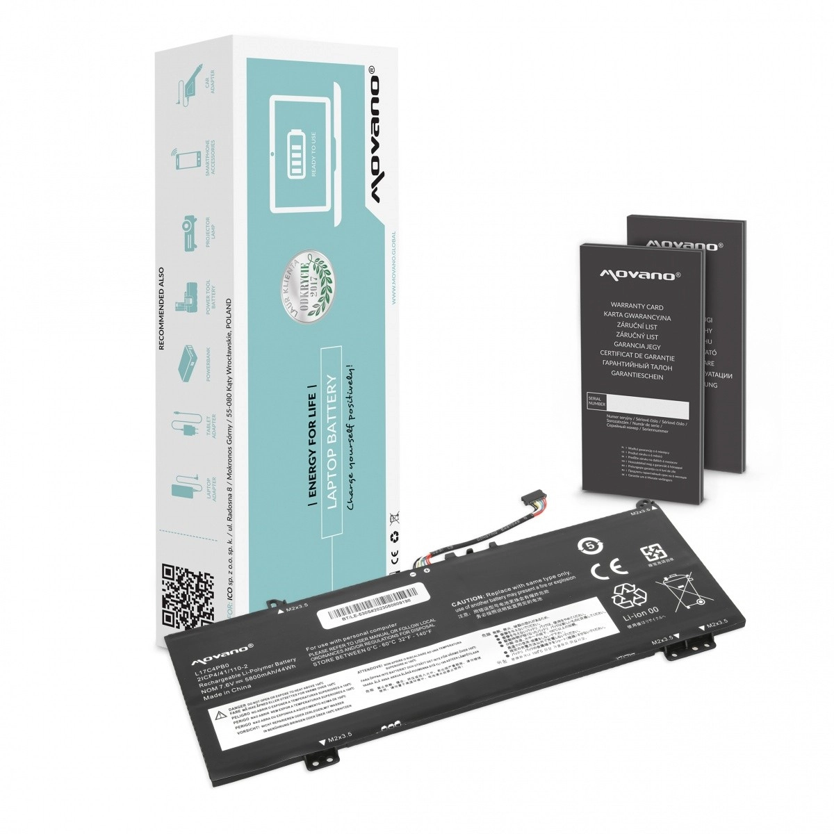 Levně Movano baterie do notebooku Lenovo Yoga 530-14IKB (L17C4PB0, L17M4PB0) 5800 mAh 44 Wh