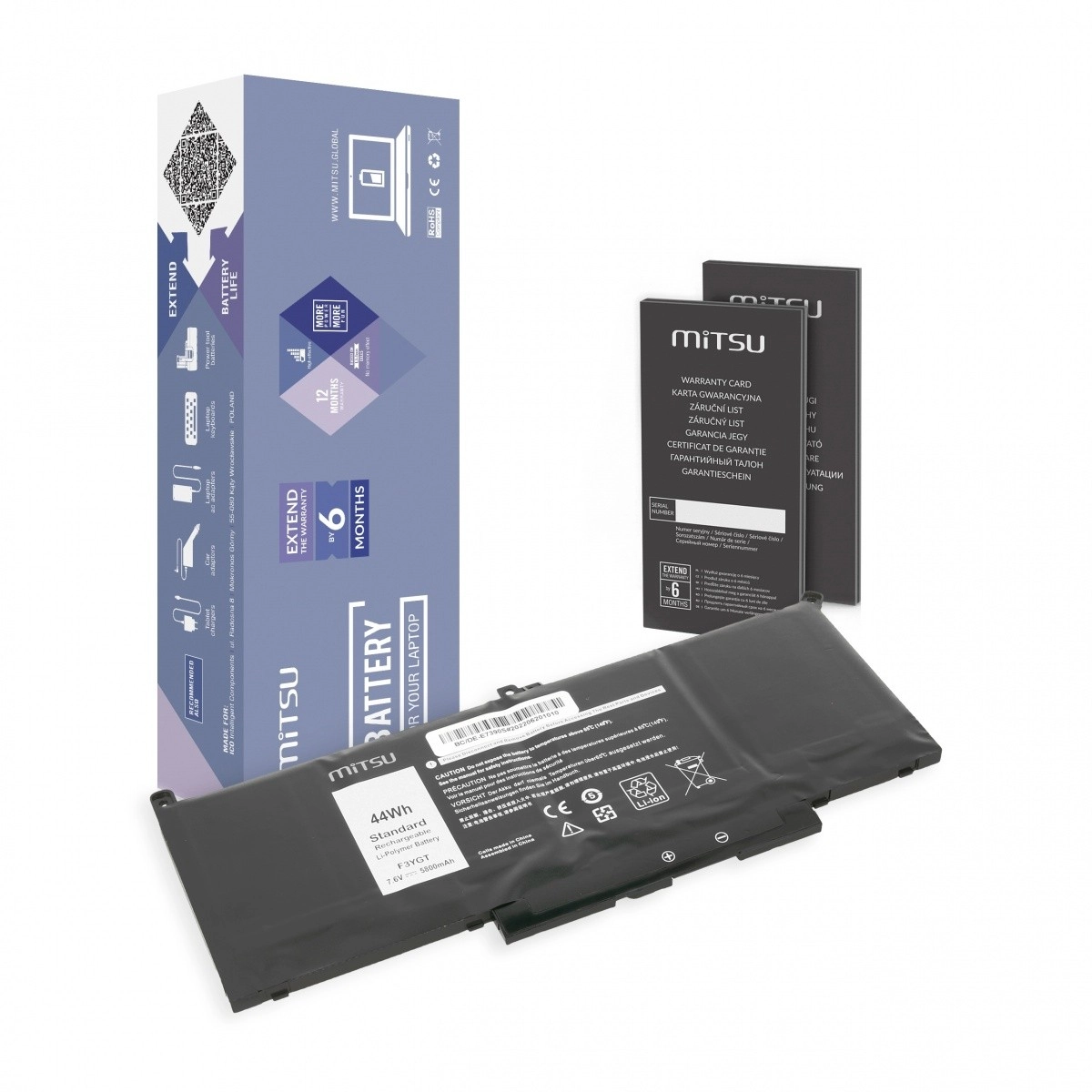 Levně Mitsu baterie pro Dell Latitude 7390 a 7490 5800 mAh (44 Wh)