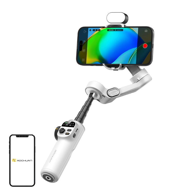 Levně AOCHUAN Stabilizátor X2 s RGB osvětlením (bílý)