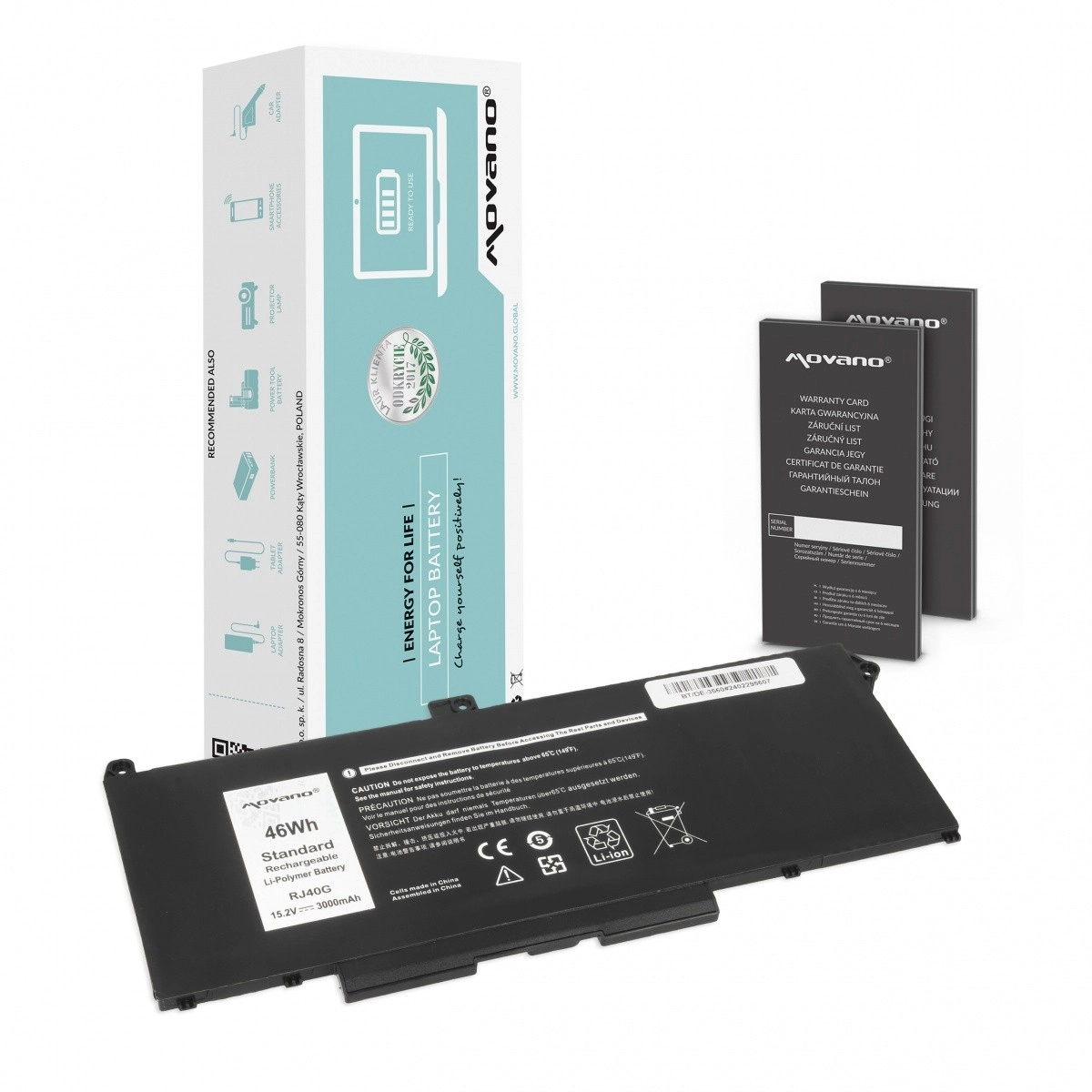 Levně Movano baterie pro Dell Latitude 5520/5420 a Precision 3560 (46 Wh, 3000 mAh)
