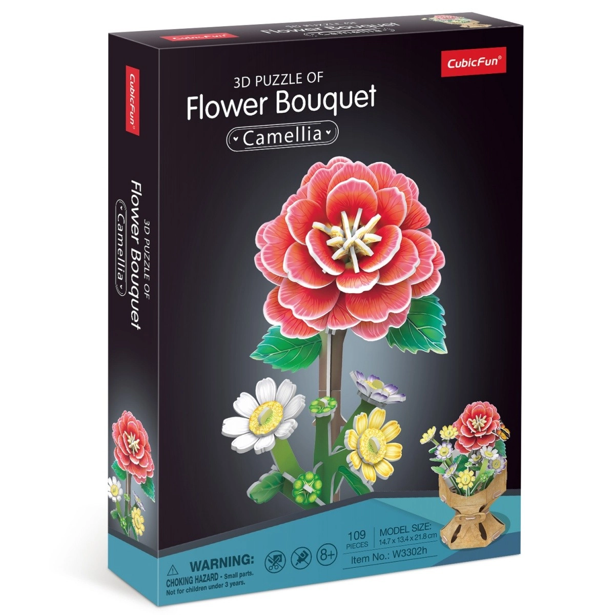 Levně CUBICFUN 3D puzzle Kytice kamélie 109 ks