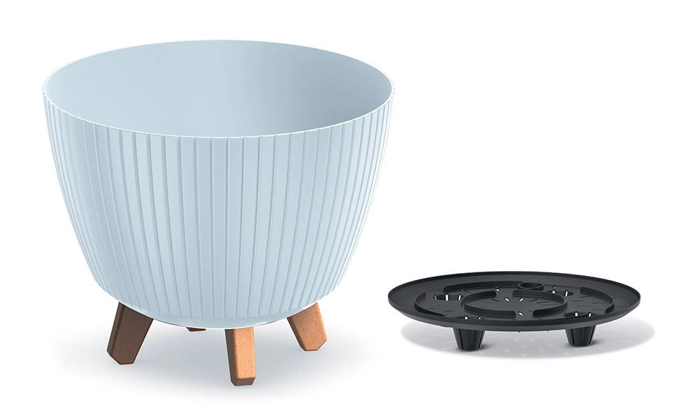 Levně Prosperplast Plastový květináč LAMIAL světle šedý 23,2 cm