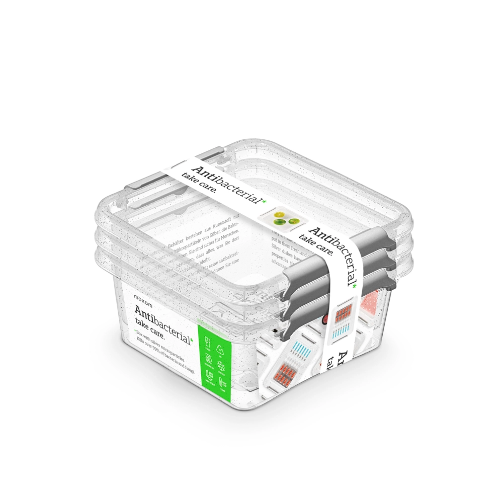 Levně Orplast Dózy na potraviny antibakteriální hermetická sada 3 x 0,85 l