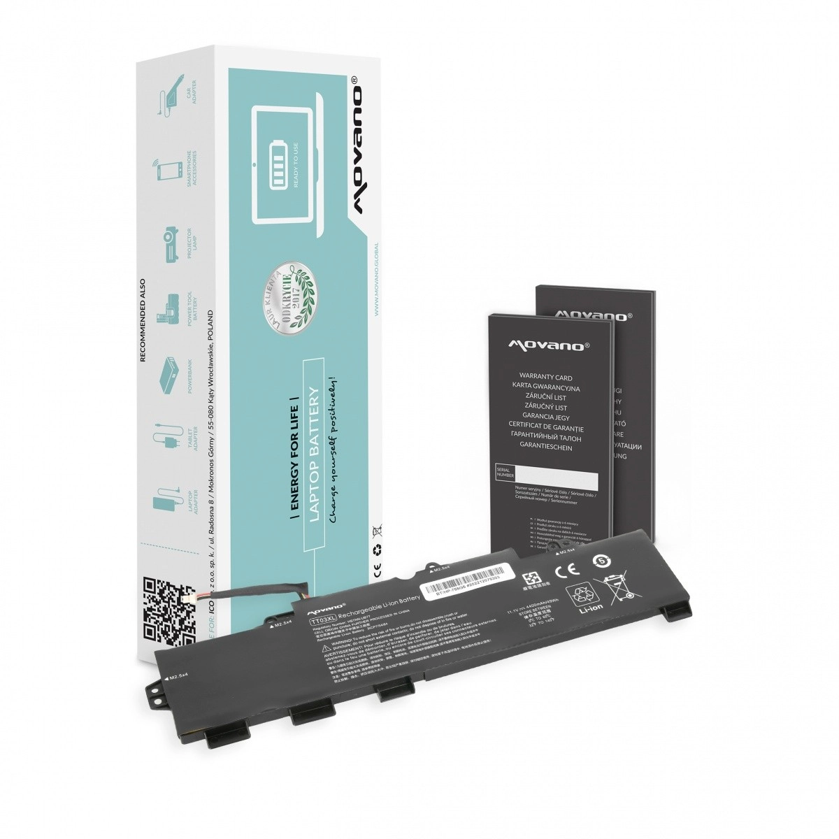 Levně Movano baterie TT03XL pro HP EliteBook 755/850 G5 a 850 G6 4400 mAh (49 Wh)