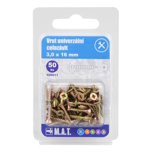 Levně Vrut un.celozávit 3,0x 16mm ZZ (50ks)