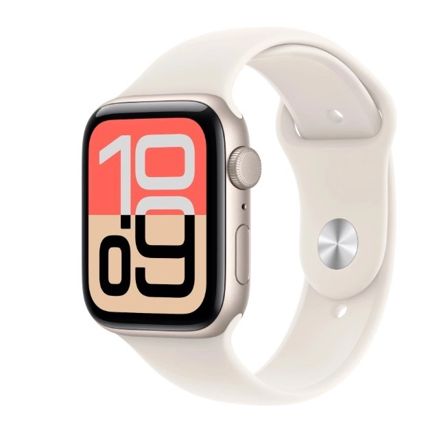 Levně Apple Watch SE 3 (2025) Cellular 40mm Hvězdně bílý hliník s hvězdně bílým sportovním řemínkem S/M MEP64MP/A