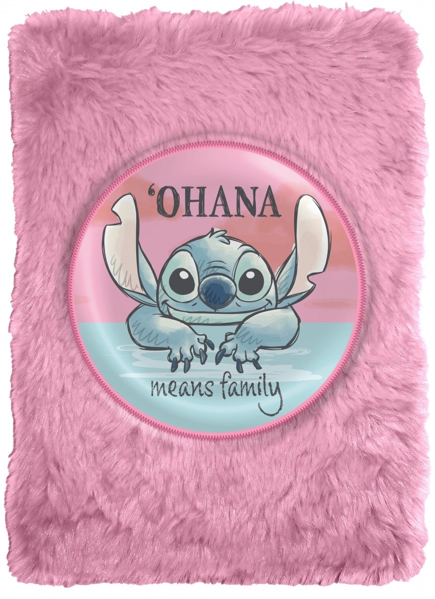 Levně CurePink Blok A5 Disney Lilo & Stitch Ohana znamená rodina 15 x 21 x 2 cm