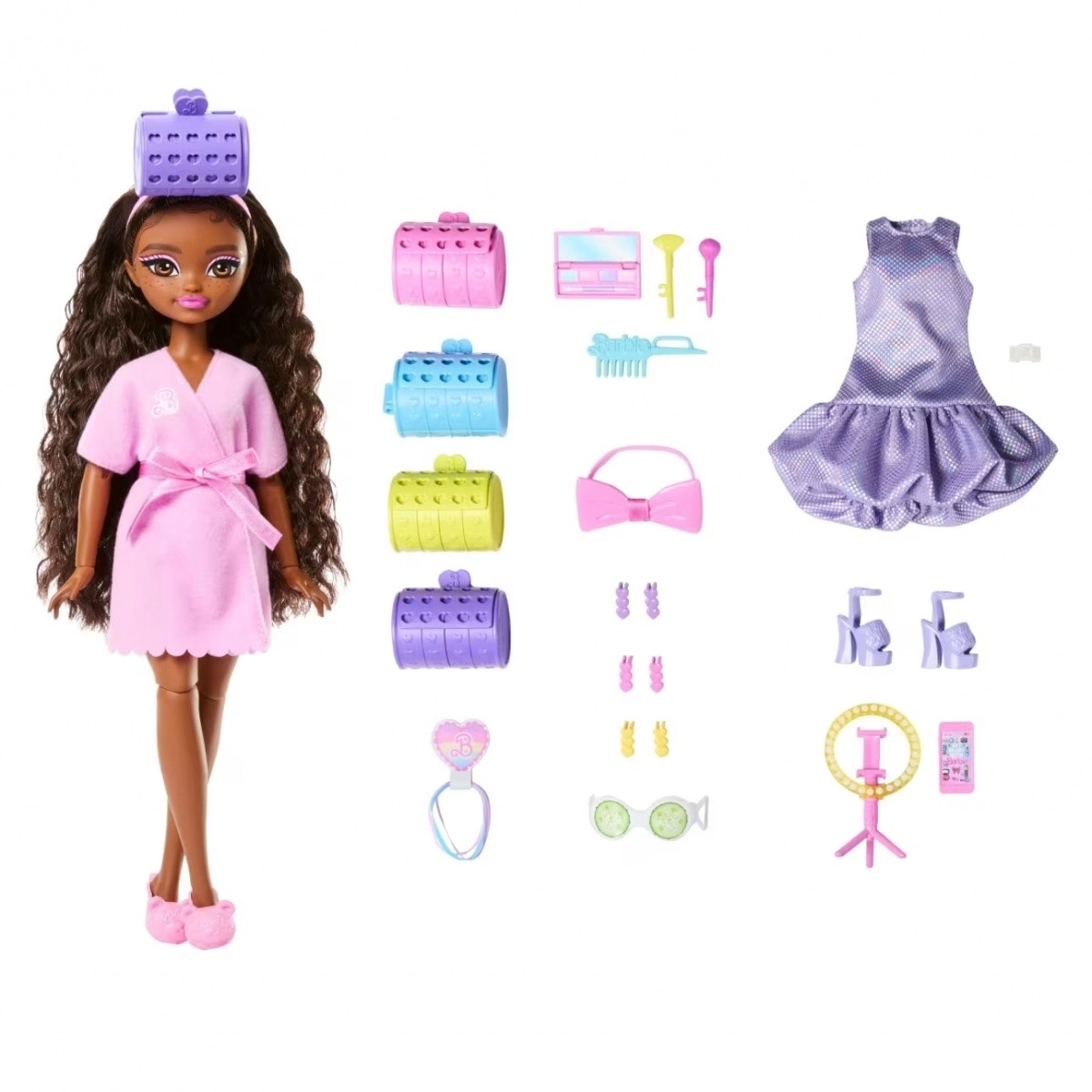 Levně Barbie Dream Besties Brooklyn – stylovací panenka se salonními doplňky