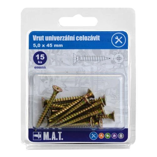 Levně vrut un.celozávit 5,0x 45mm ZZ (15ks)