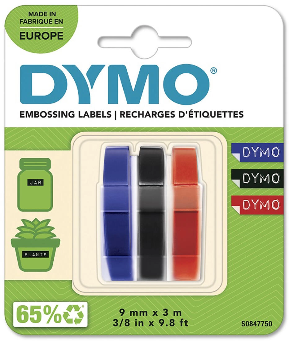 Levně Dymo originální páska do tiskárny štítků, Dymo, S0847750, bílý tisk/černý, modrý, červený S0847750