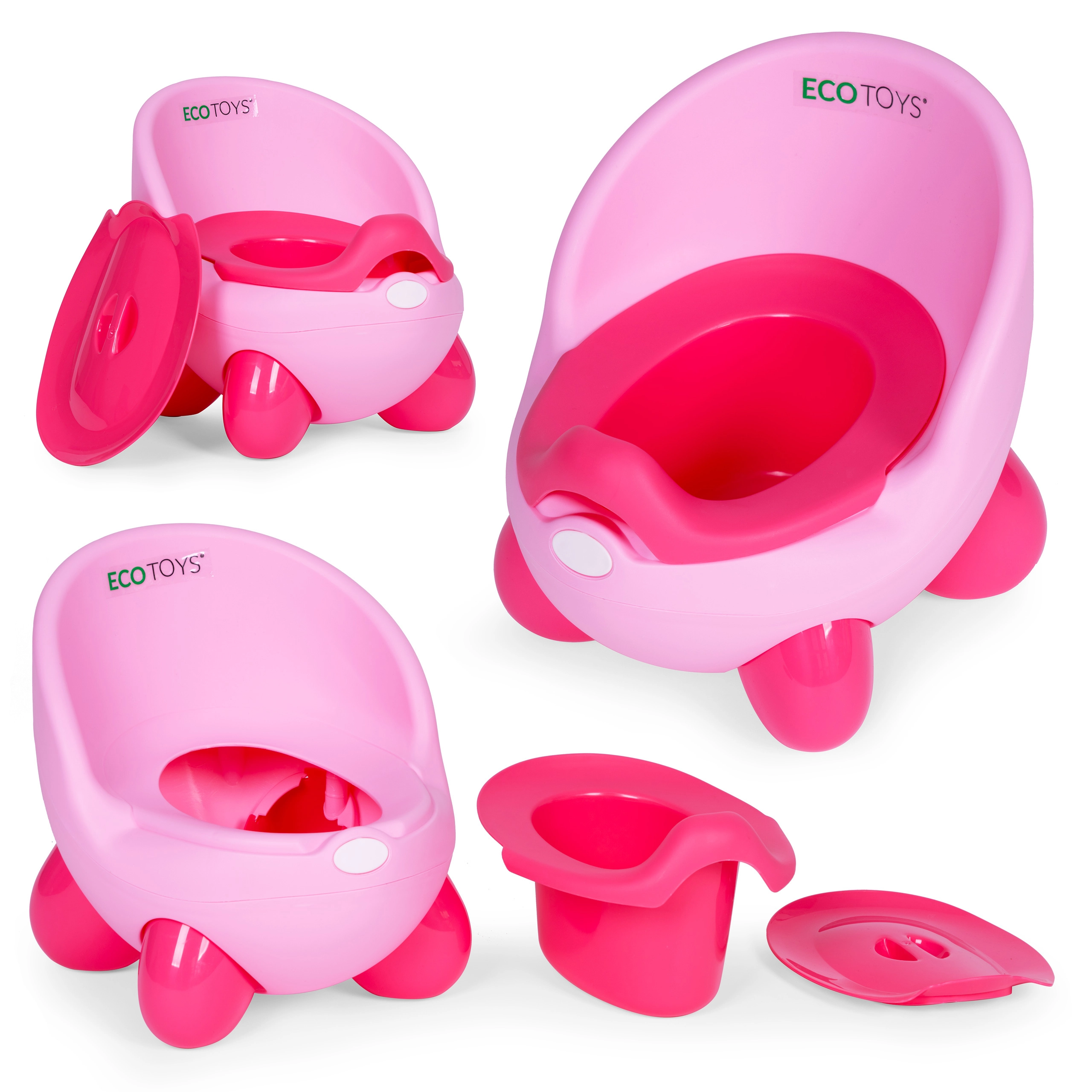 Levně Ecotoys nočník s odnímateľnou vložkou protišmykové nožičky ružové