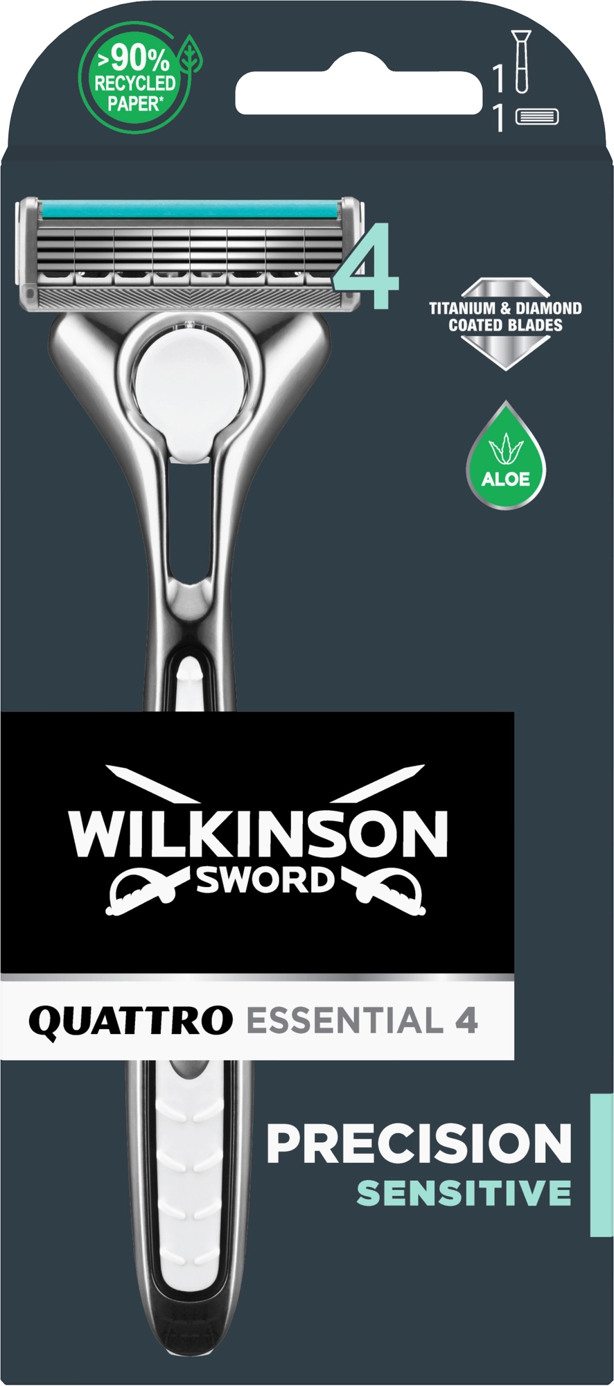Levně Wilkinson Sword Quattro Essential Precision Sensitive