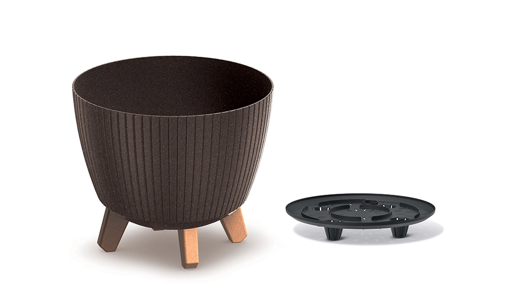 Levně Prosperplast Květináč LAMIAL ECO WOOD kávový 23,2 cm