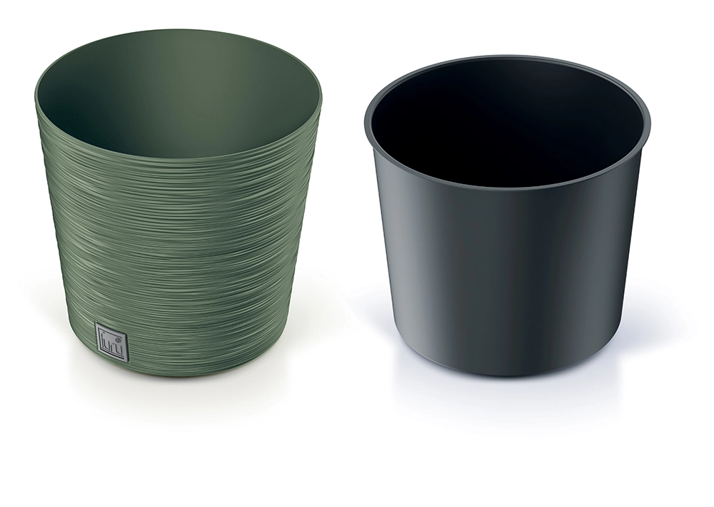Levně Prosperplast Květináč FURU ROUND 30 cm zemitě zelený