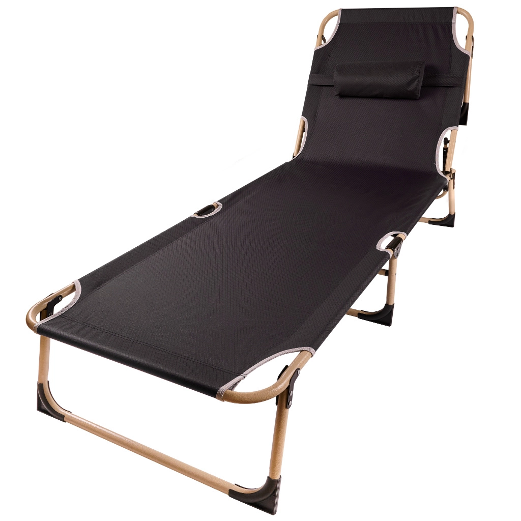 Levně KIK KX3909_1 Skládací polní lůžko 193 cm šedá