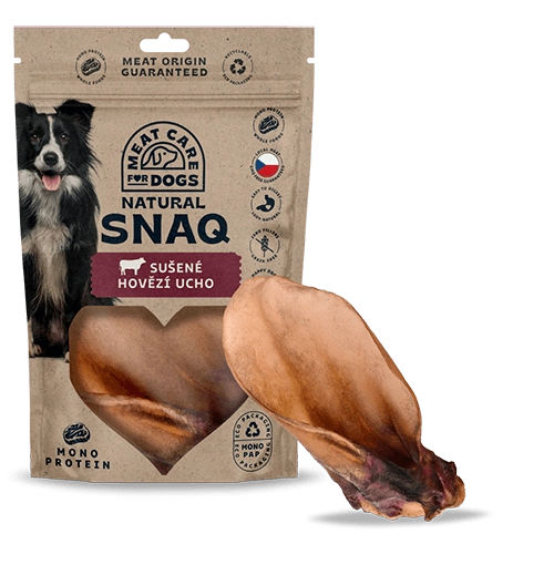 Levně Sušené hovězí ucho pro psy DOG SNAQ