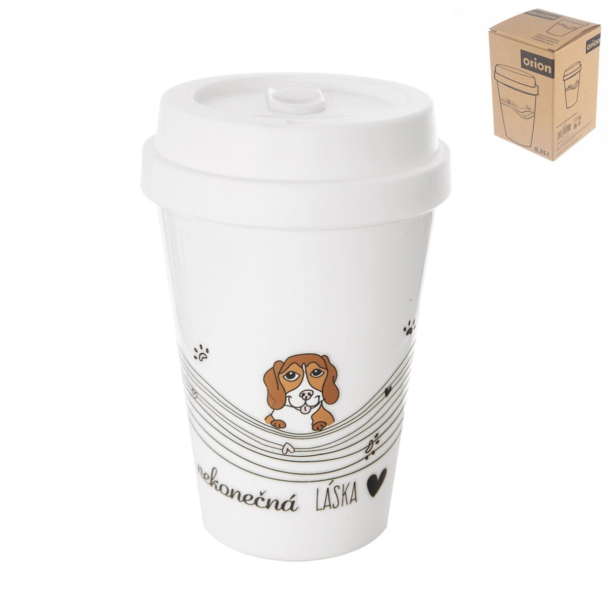 Levně Orion Termohrnek Nekonečná láska pes 350 ml