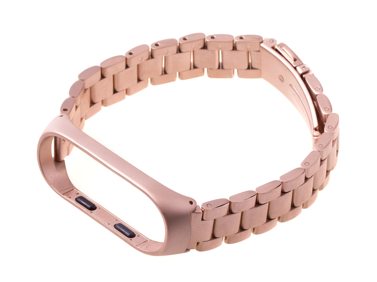 Levně Kovový pásek pro XIAOMI MI BAND 3/4 – růžově zlatý