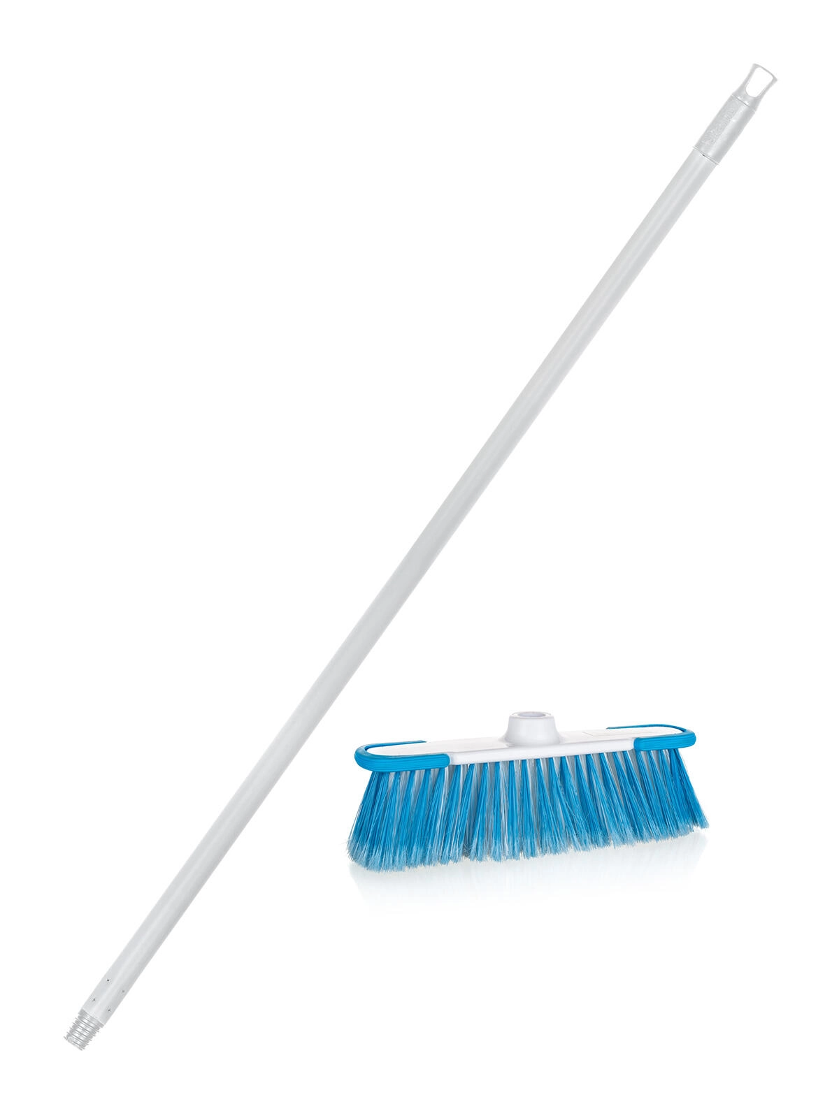 Levně Brilanz Exclusive smeták s násadou 32 cm s italským závitem tyč 130 cm bílo-světlemodrý