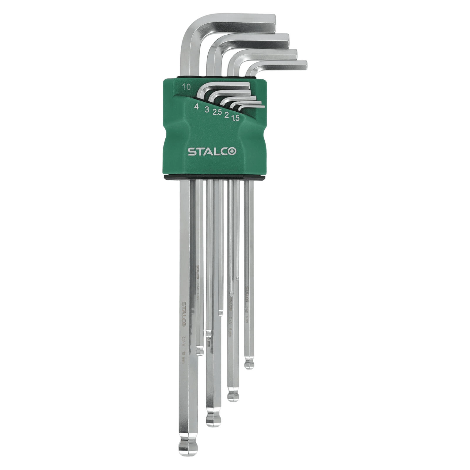 Levně Stalco Klíče imbusové, 1,5 - 10 mm dlouhé s kuličkou 9ks S-48366