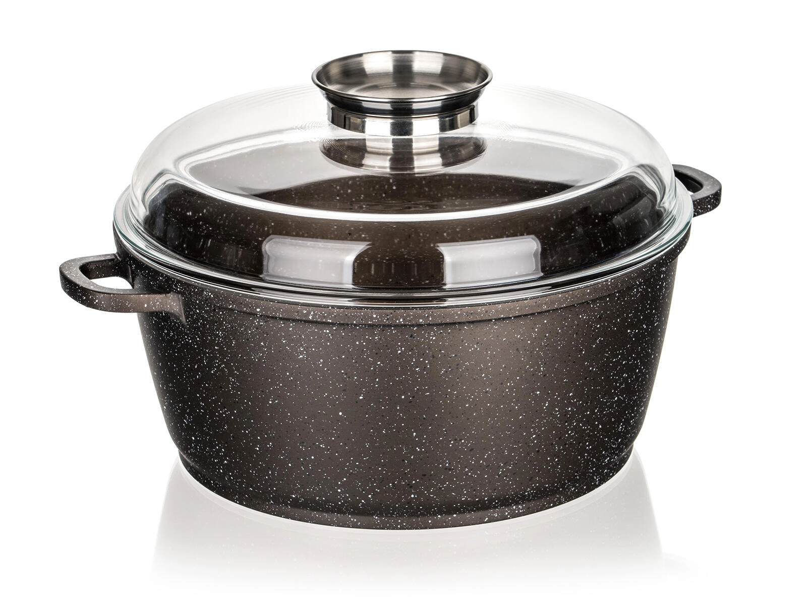 Levně BANQUET hrnec 28x12,5cm nepřiln.povrch PREMIUM Dark Brown se skl.poklicí,aroma knob