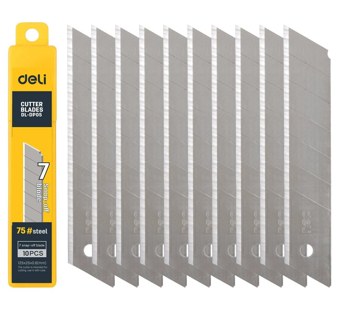 Levně Nůž 25 mm 10 ks nožová hlava Deli Tools EDL-DP05 (stříbrná)