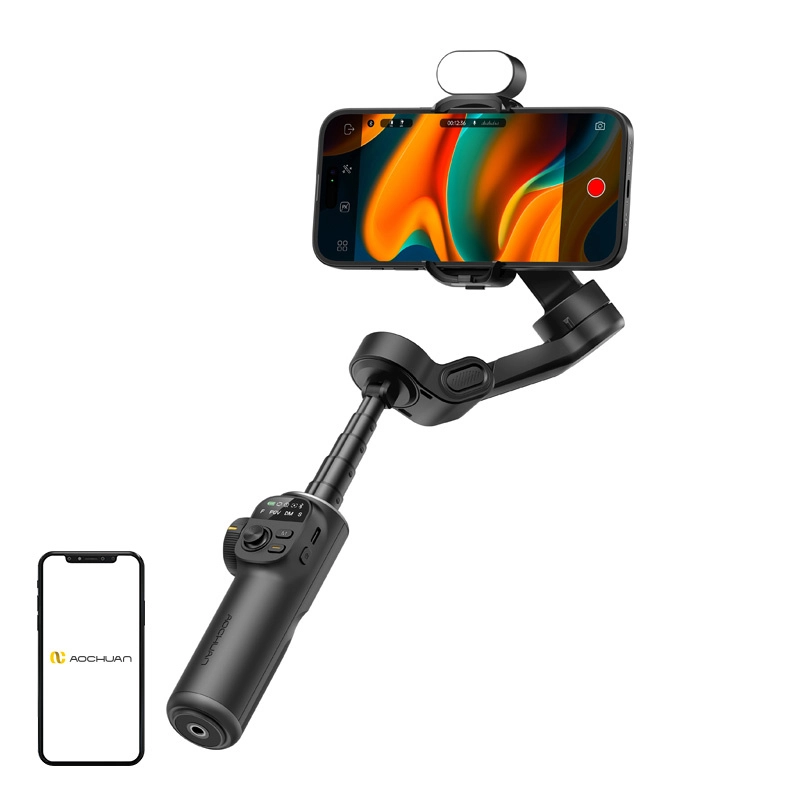 Levně AOCHUAN Stabilizátor X2 s RGB osvětlením (černý)