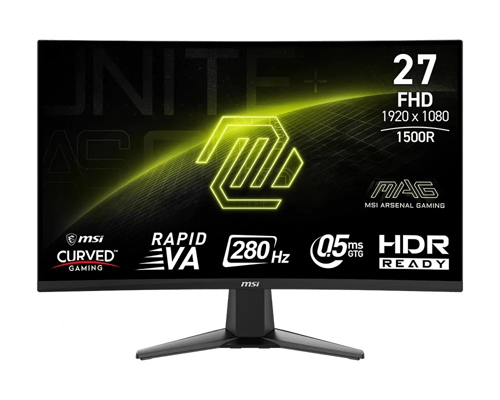 MSI MAG 276CXF 27" zakřivený herní monitor FHD 280 Hz černý