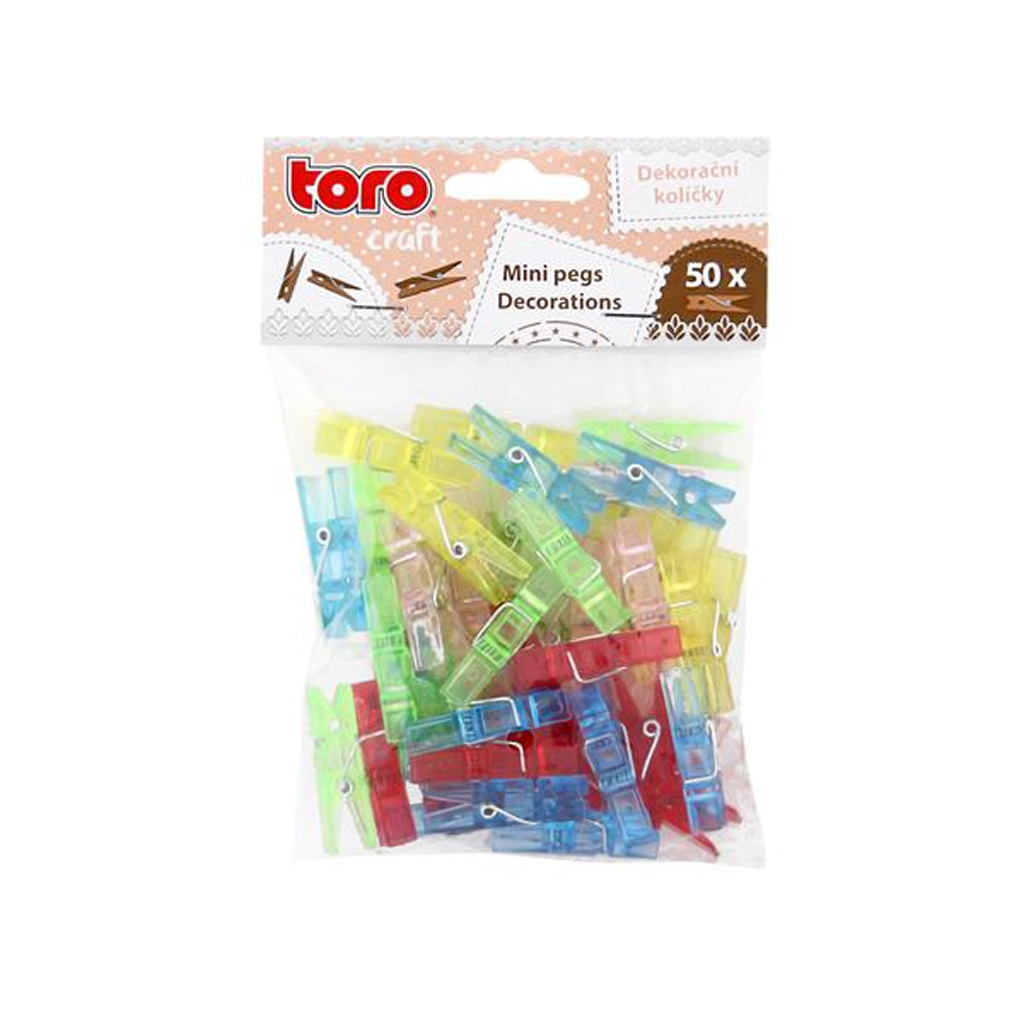 Levně Plastové mini kolíčky TORO 50 ks