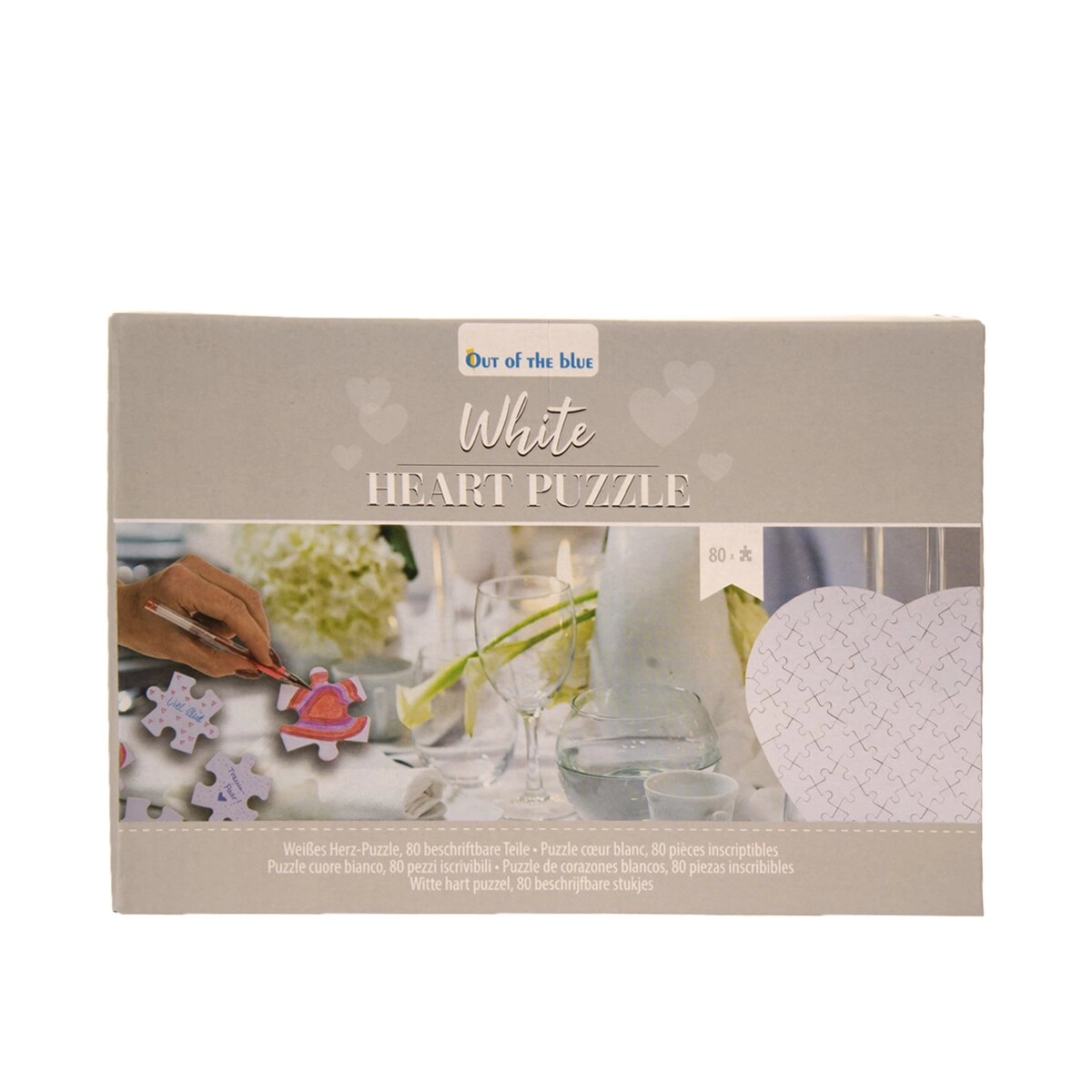 Levně Kreativní sada puzzle srdce k vymalování 60 × 60 cm