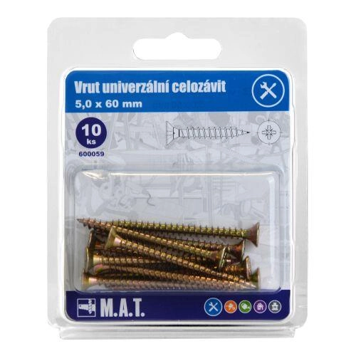 Levně vrut un.celozávit 5,0x 60mm ZZ (10ks)