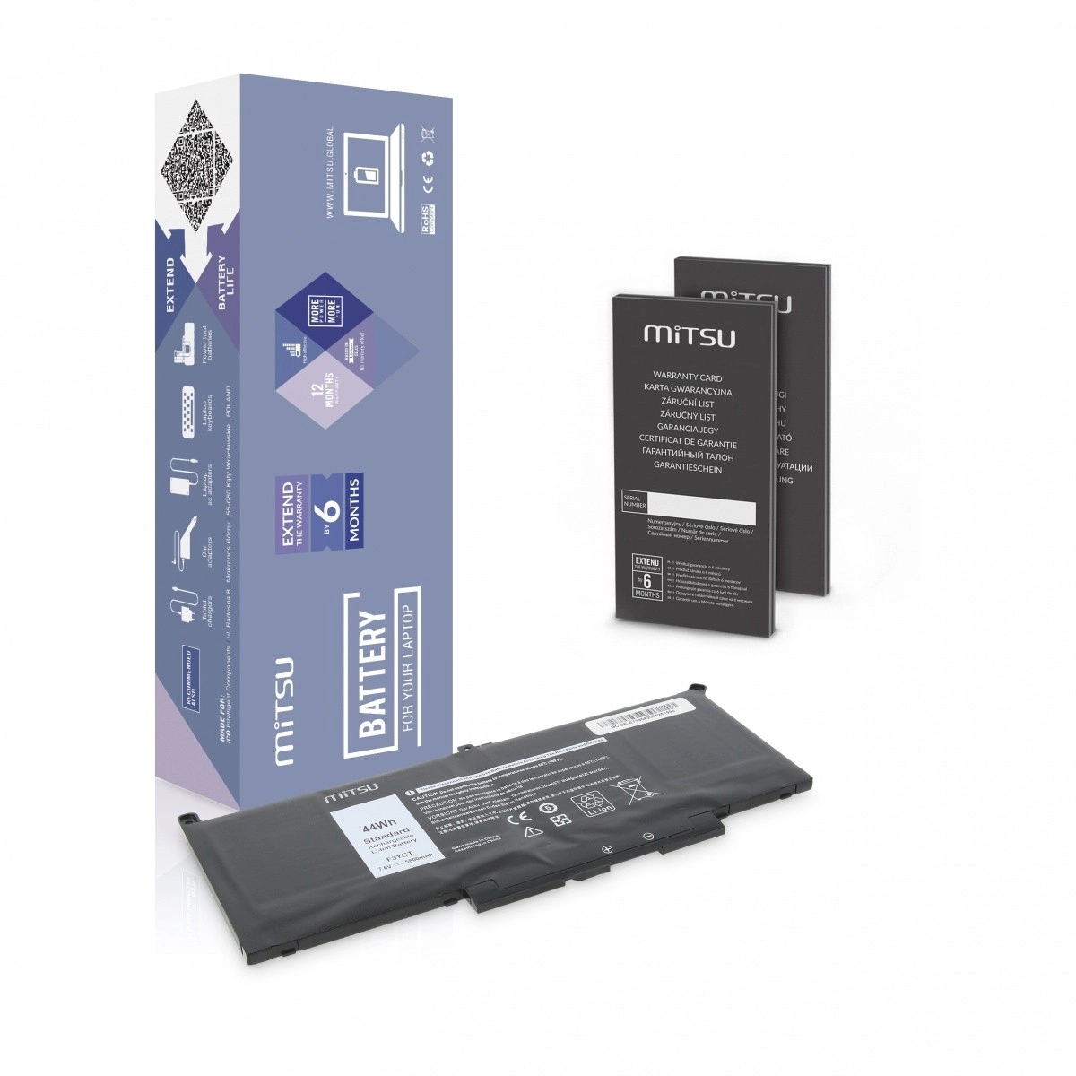 Levně Baterie do Dell Latitude E7390, 7490, 5800 mAh (44Wh), 7.6V