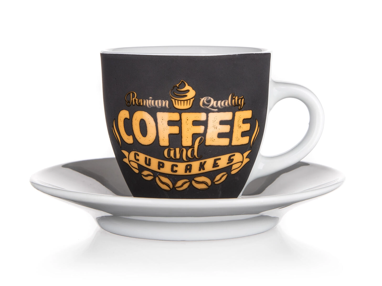 Levně COFFEE Šálek + podšálek &CUPCAKES keramický 90 ml