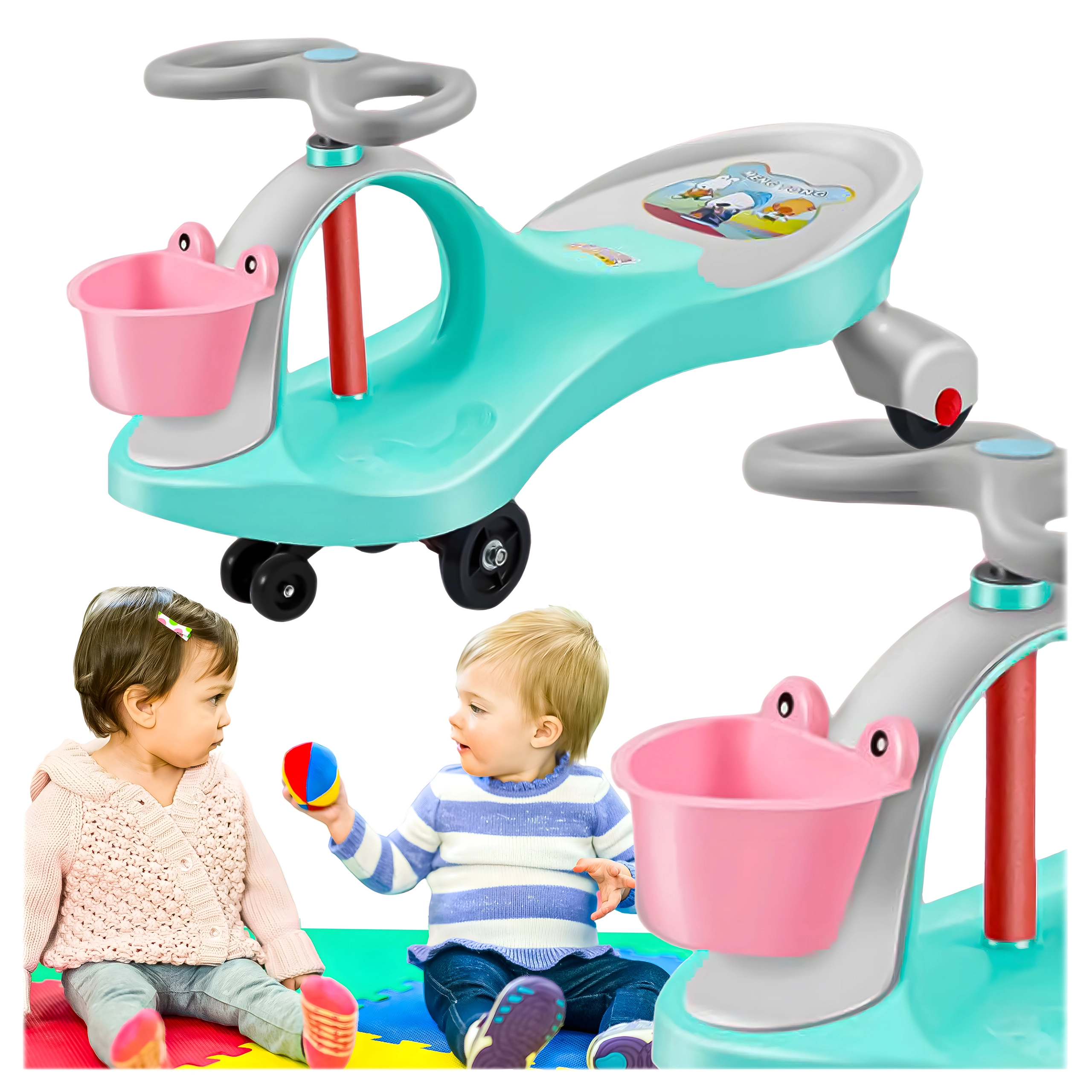 Levně Jeźdík grawitacyjní balanční swing car pro děti – zelený