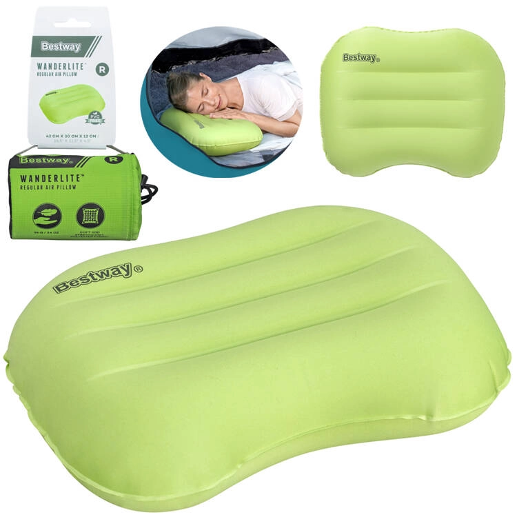 Levně Nafukovací cestovní polštář Bestway WanderLite zelený