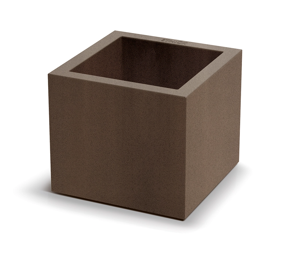 Levně Prosperplast Plastový květináč CUBLASO SQUARE hnědý 29 cm