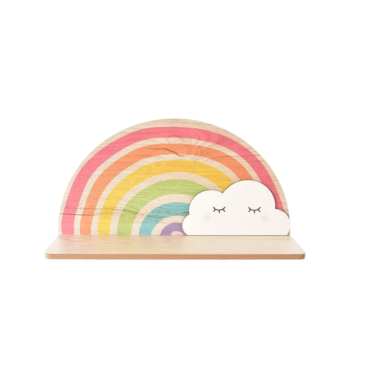 Levně Dřevěná nástěnná polička Rainbow