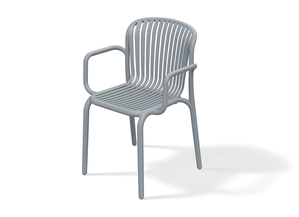 Levně Brene FBRK658-423U Stohovatelná s područkami 53 x 52 x 82 5 cm plast světle šedá