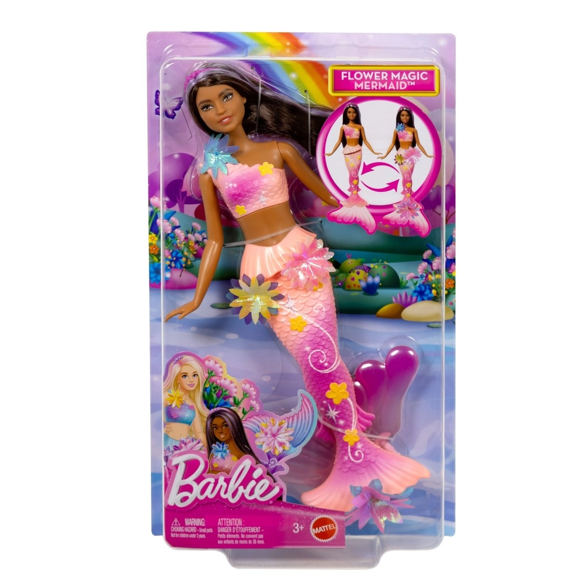 Levně Barbie mořská víla brunetka – Rozkvétající květiny