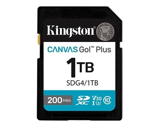 Sd karta 1 tb kingston canvas go! plus 200 mb/s c10 u3 v30