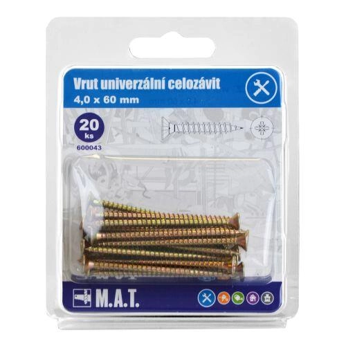 Levně vrut un.celozávit 4,0x 60mm ZZ (20ks)