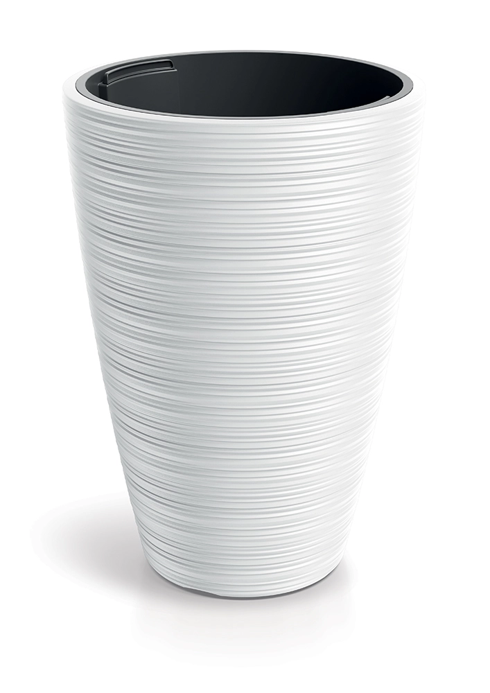 Levně Prosperplast Plastový květináč Venas Round bílý II, 29,9 cm