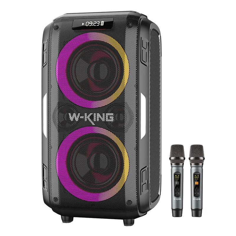 Levně Bezdrátový reproduktor W-KING T9 Pro s výkonem 120 W a 2 mikrofony – černý