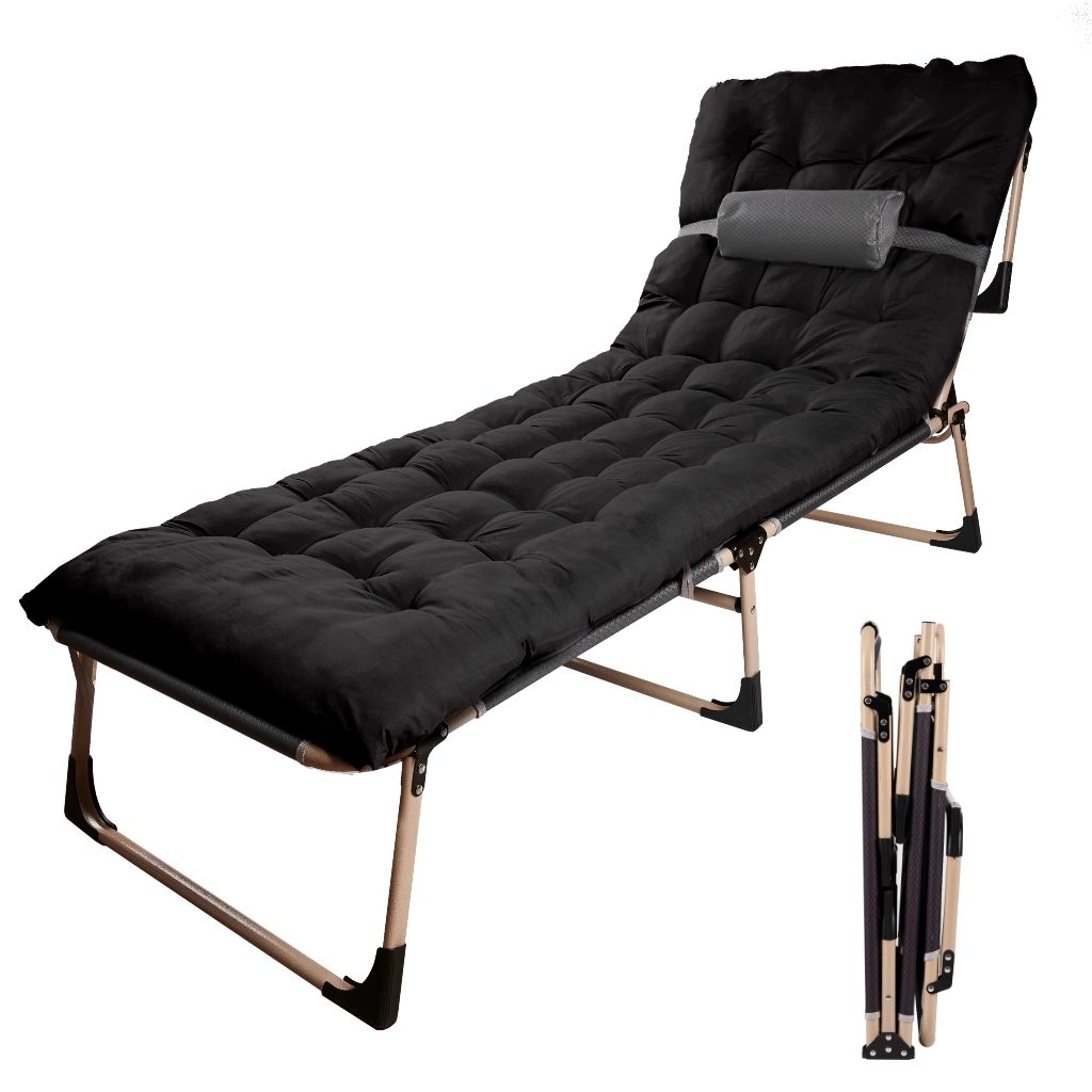 Levně KIK KX3910_1 Sklásací polní lůžko Tourist 198 cm černá