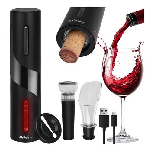Levně Elektrický otvírák na víno Ruhhy – automatická sada s USB‑C (4 díly)