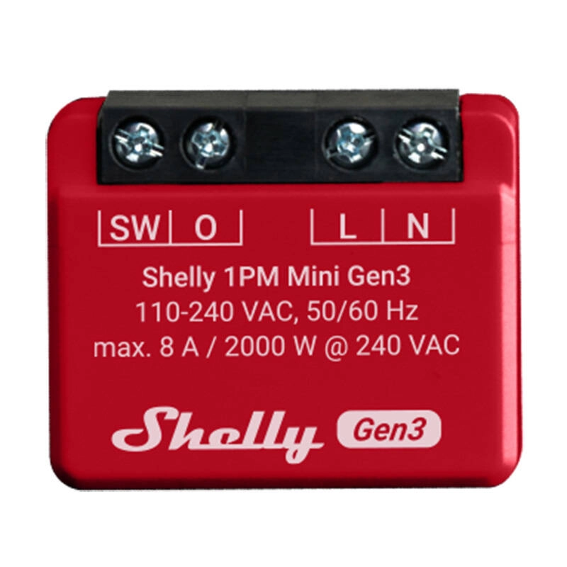 Levně Inteligentní spínač Shelly 1PM Mini Gen3 s WiFi a Bluetooth