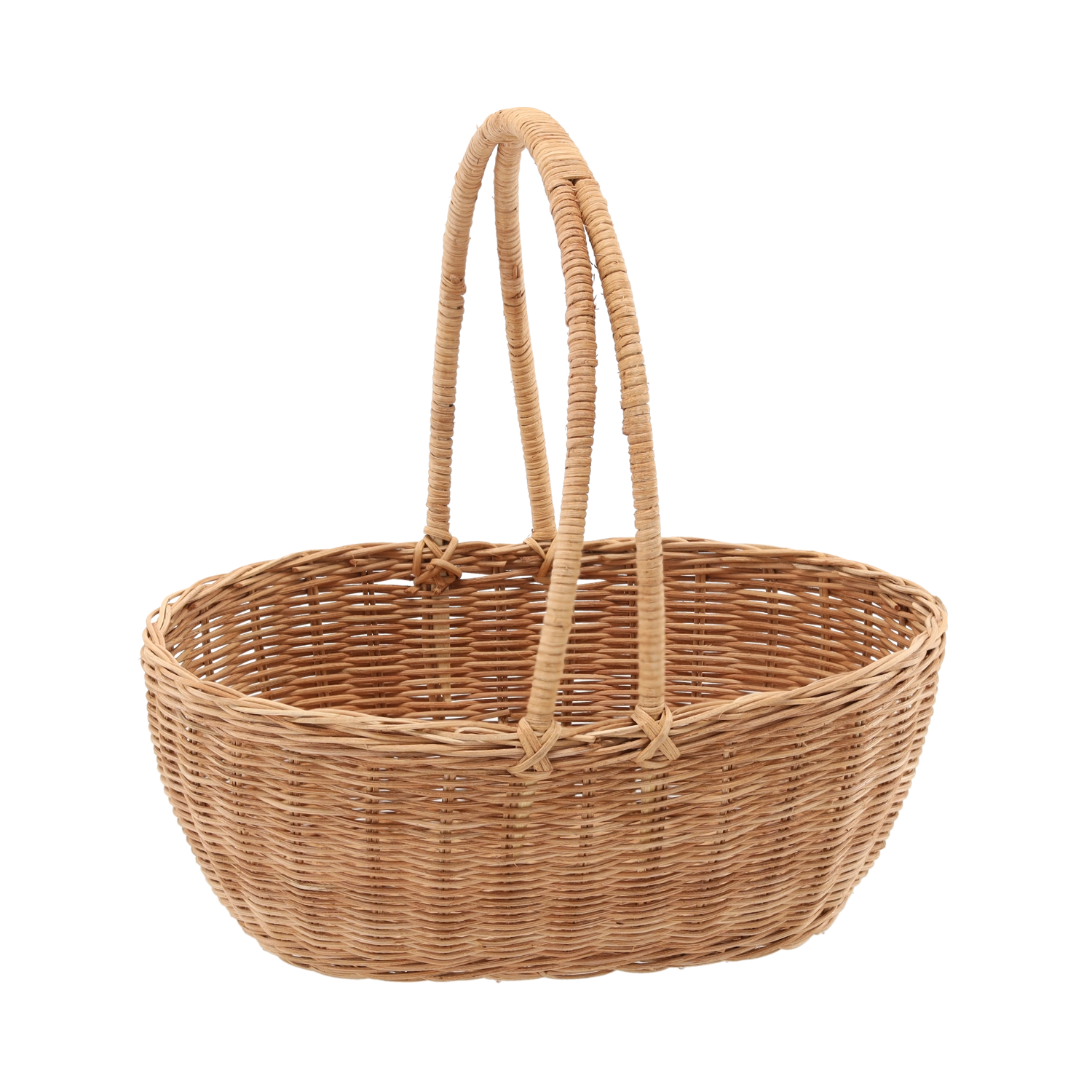 Levně Ratanový koš s uchem 32 × 25 × 12/31 cm