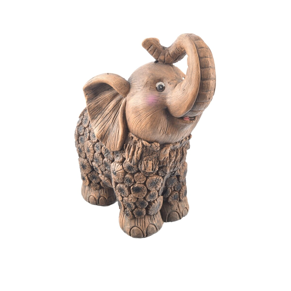 Levně Keramická dekorace slon RONA v dřevěném vzhledu 42 cm